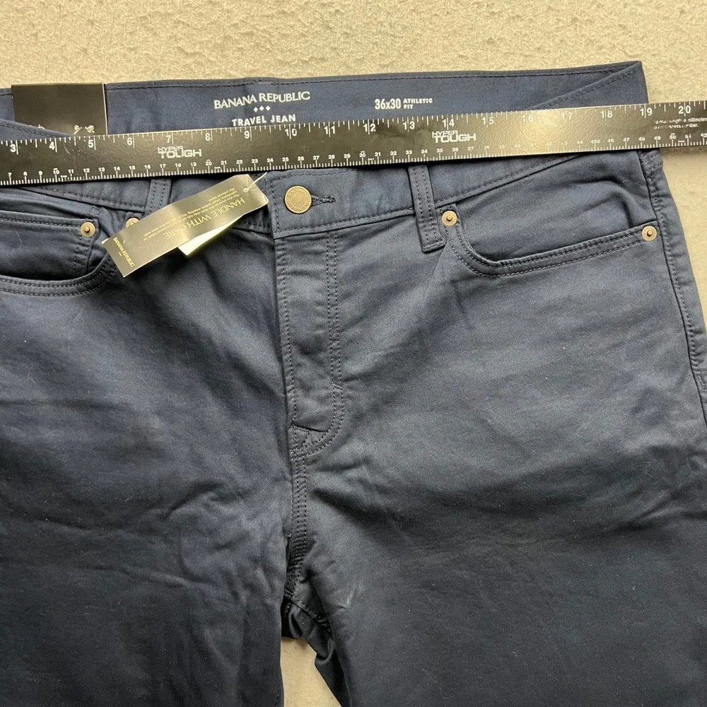 Banana Republic Travel Jean Mens 36x30 Athletic Fit Navy Blue NWT 589223-02-1